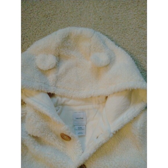 Baby Gap 12-18 months cream button-up fleece coat - Picture 3 of 7